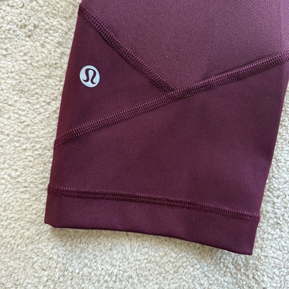 Lululemon Pace‎ Rival Crop *22" Garnet W6AV0S Size 8 Maroon Yoga Workout Fitness - Picture 7 of 9